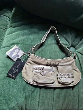 Baby Phat Silver Shoulder Bag with Studded Pocket